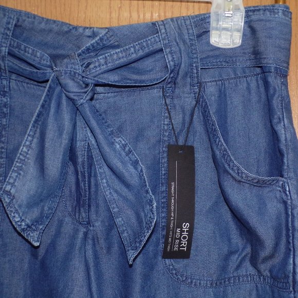 NWT Apt.9 Chambray Tie Waist Shorts - Picture 5 of 6